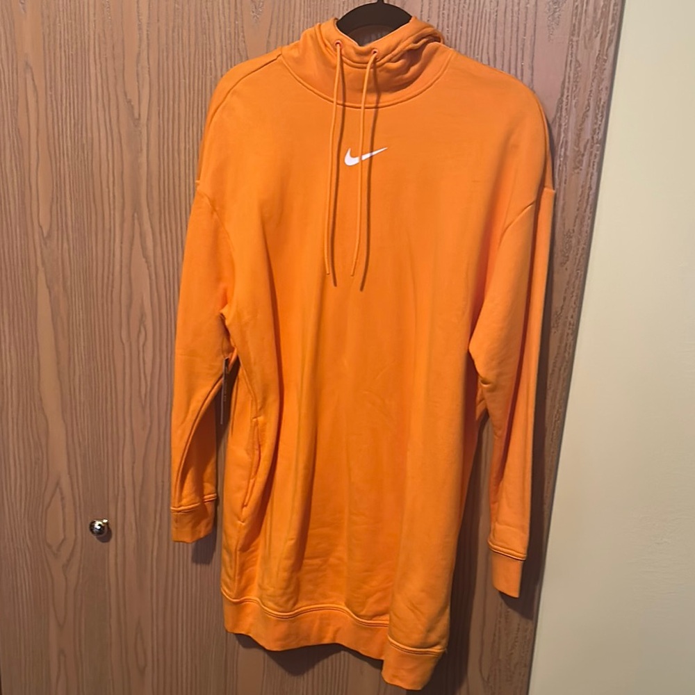 Nike orange women hoodie dress.
